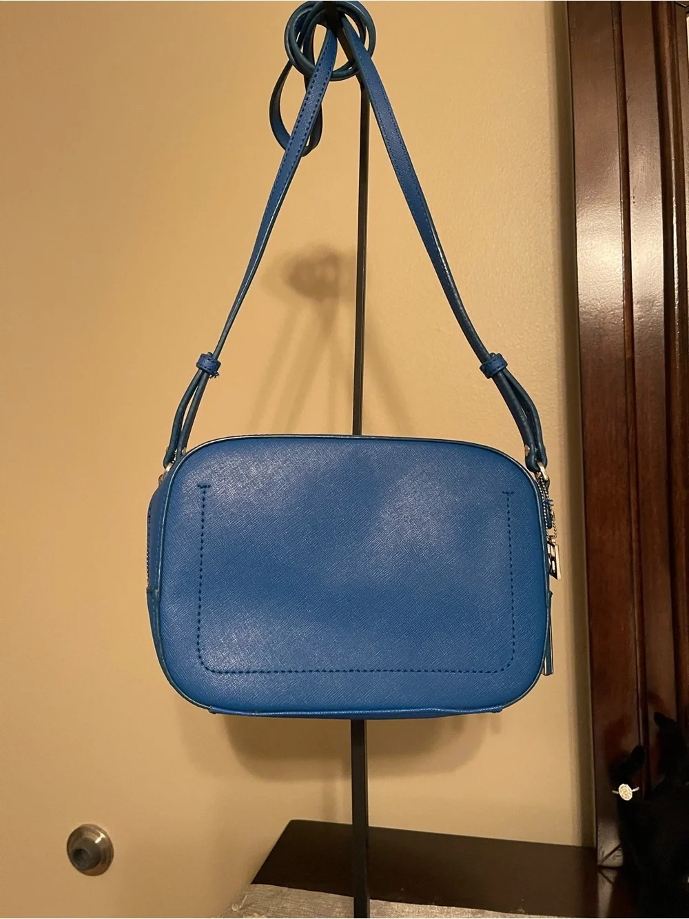 Calvin Klein Electric Blue Leather Crossbody Bag